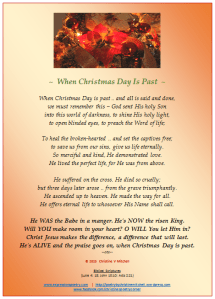 WHEN CHRISTMAS DAY IS PAST